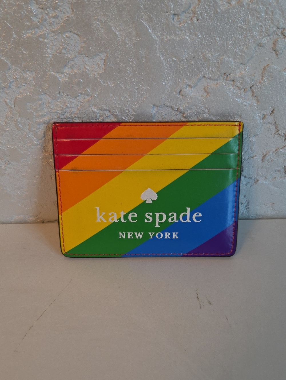 kate spade Rainbow Diagonal Stripe Card Holder - Multicolor